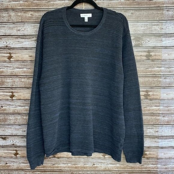 Calibrate- Men’s Navy Blue/Black Textured Pullover Sweater